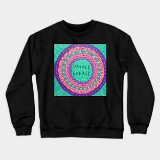 Pink Inhale Exhale Mandala Crewneck Sweatshirt